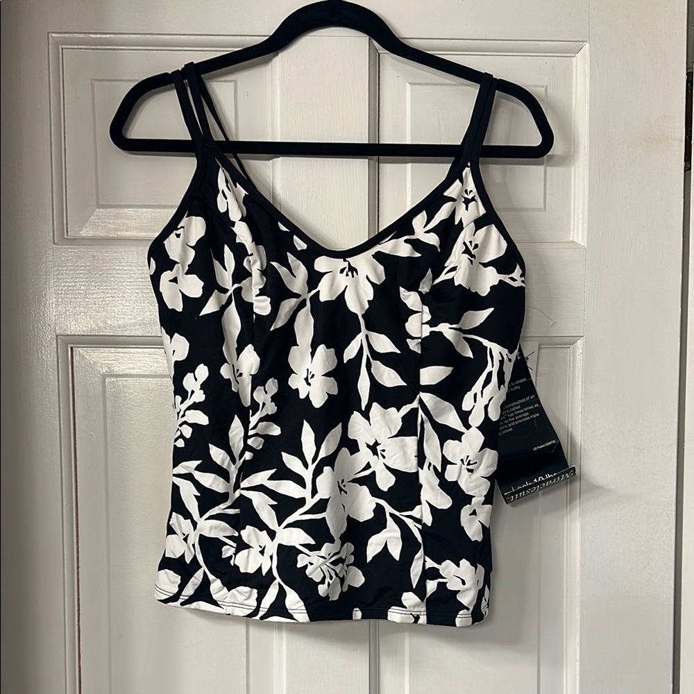 Miraclesuit Black and White Camisole Swim Top